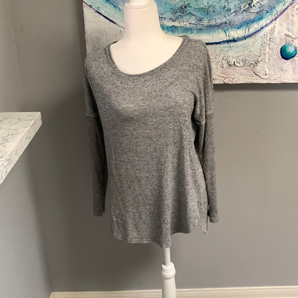 Woman’s gray sweater